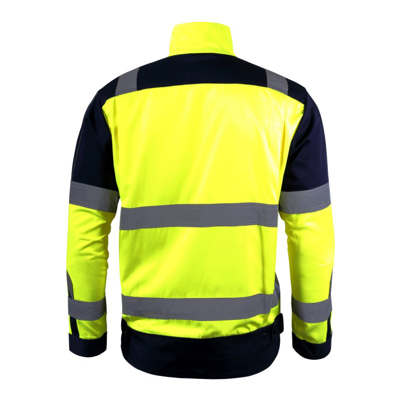 Jacheta reflectorizanta premium LAHTI PRO L4091206, cu 7 buzunare, bumbac si poliester, masura 3XL, verde/negru
