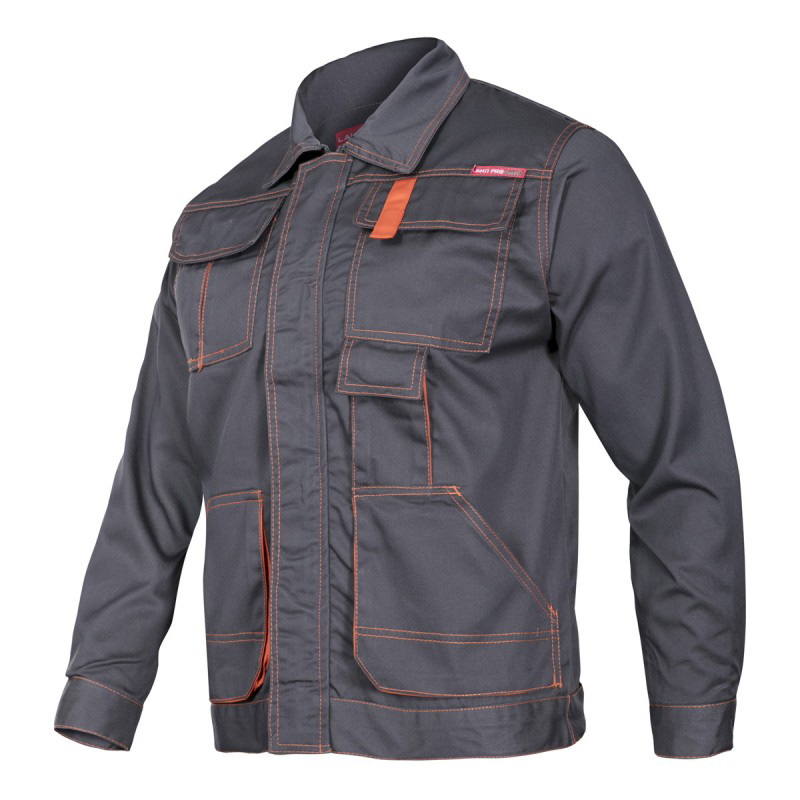 Jacheta de lucru mediu-groasa LAHTI PRO LPAB882XL, cu 5 buzunare, poliester si bumbac, masura 2XL/188, gri