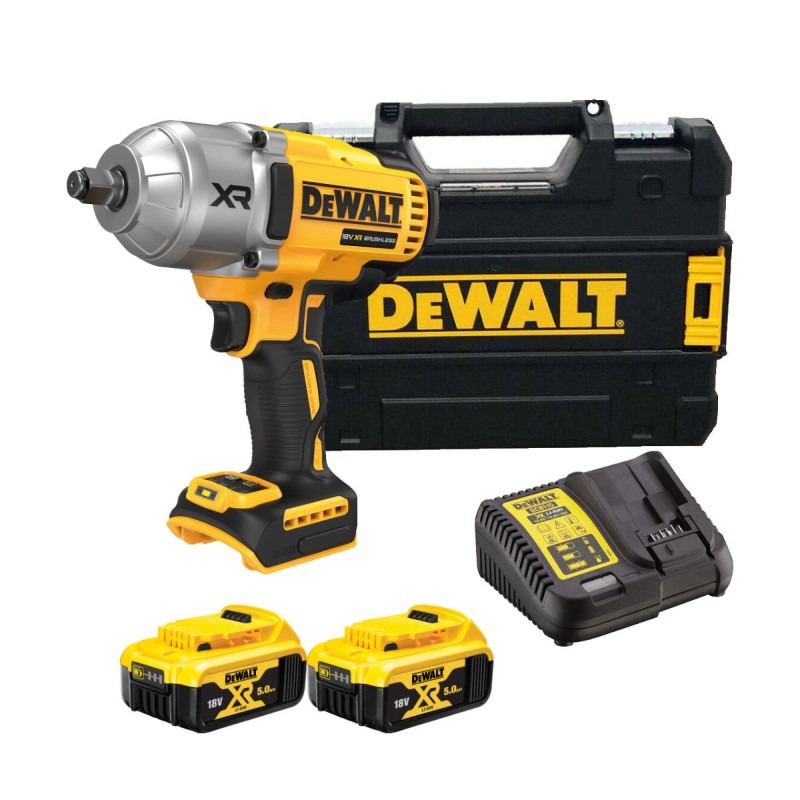 Masina de insurubat cu impact DeWALT DCF900P2T, 950 Nm, 2300 rpm, 1800 bpm, 2 acumulatori 18 V, 5 Ah, cutie transport