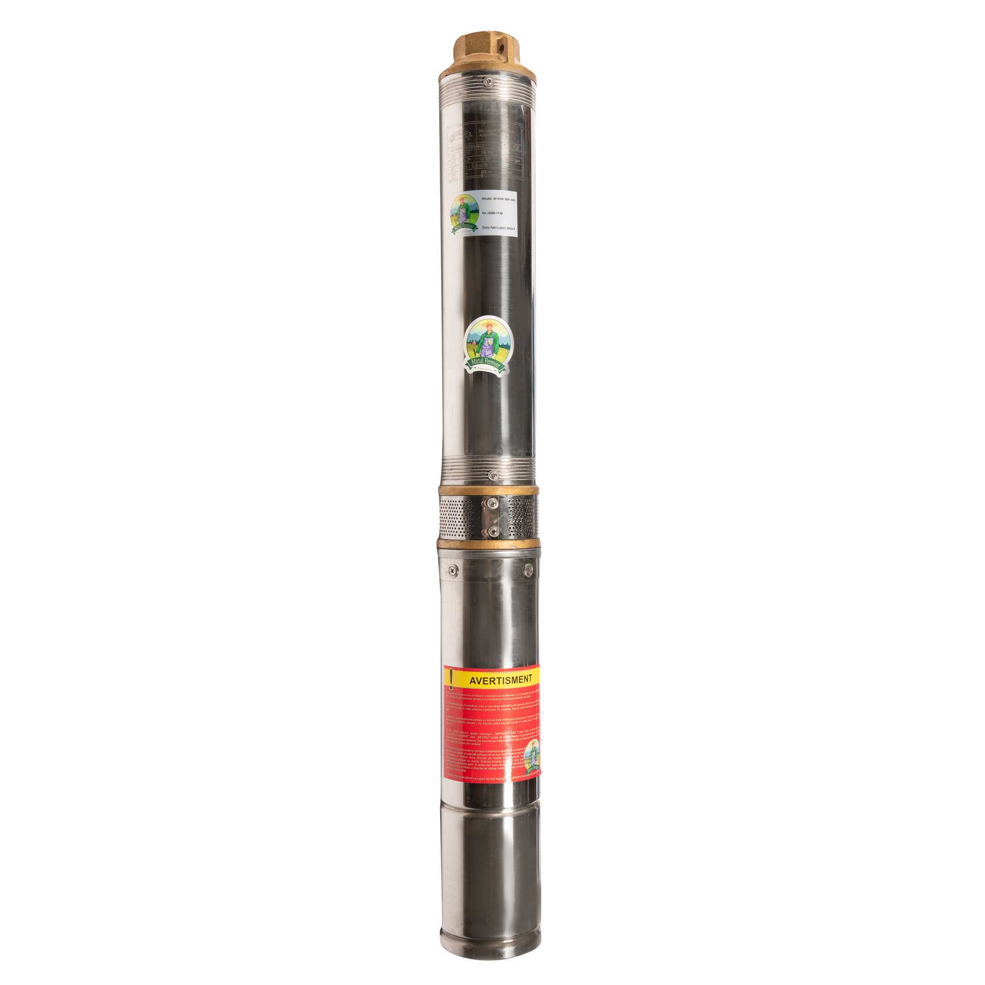 Pompa submersibila MICUL FERMIER GF-1709-S001-G02, 0.79 kW, 30/65 m, 1800 l/h, 1 inch fara plutitor