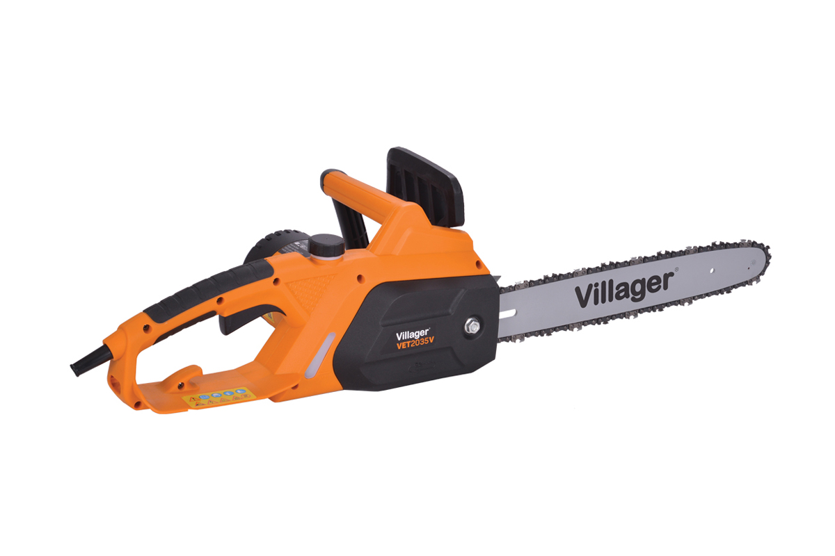 Fierastrau electric VILLAGER 071593 VET 2035 V, cu lant, 2000 W, pas lant 3/8 inch, 1.3 mm, 26 dinti, viteza lant 13.1 m/s, rezervor 220 ml