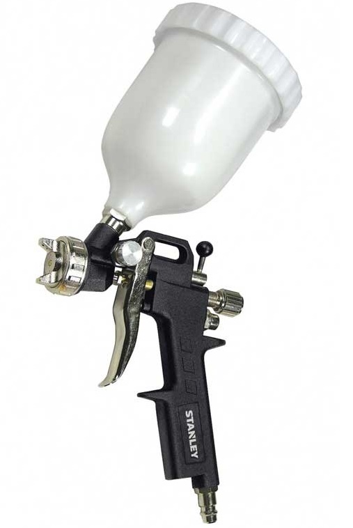 Pistol gravitational pentru grunduit STANLEY 160132XSTN, duza 2.5 mm, debit aer 141 l/min, presiune 4 bar, vas 0.5 litri