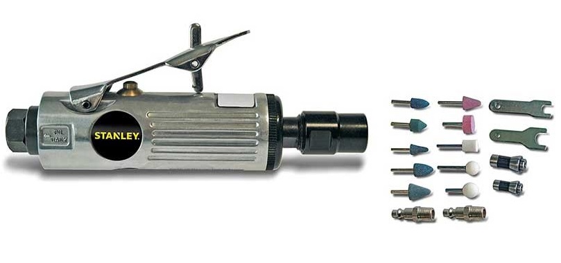 Biax pneumatic STANLEY 160153XSTN, cu kit de accesorii, 25000 rpm, 6 bar, prindere 1/2 inch, 170 l/m