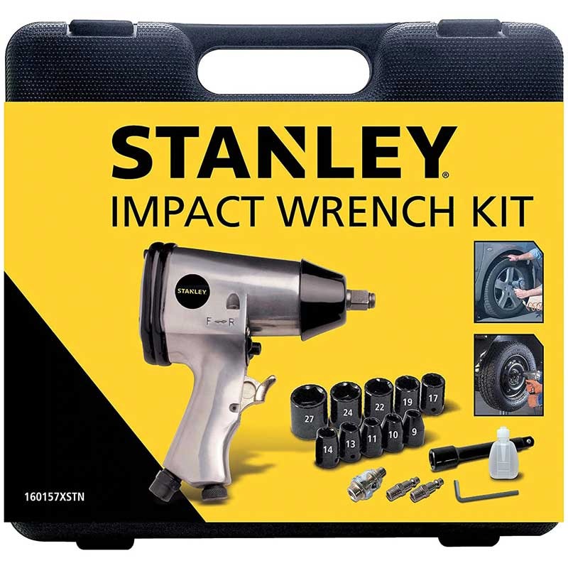 Pistol de insurubat cu impact STANLEY 160157XSTN, 4600 rpm, 260 Nm, 260 l/min, 1/2 inch, kit de accesorii