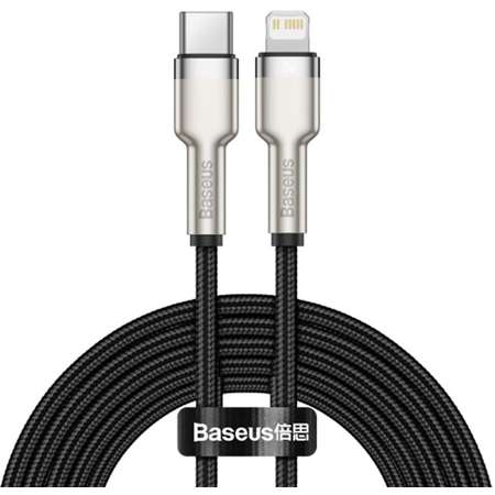 Cablu alimentare si date BASEUS Cafule Metal CATLJK-B01, USB tip C - Lightning, lungime cablu 2 m, negru