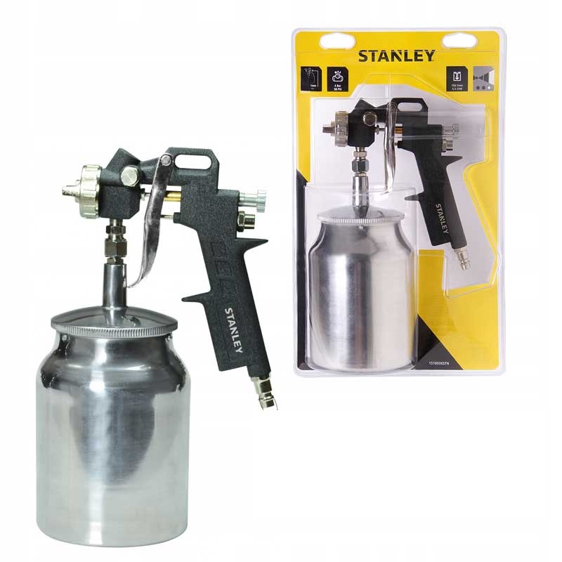Pistol de vopsit cu aspiratie STANLEY 151093XSTN, recipient 1 litru, duza 1.4 mm, 150 l/min, 4 bar