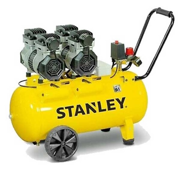Compresor de aer STANLEY Silent SXCMS2652HE, 2.6 CP, 2000 W, 8 bar, 270 l/min, volum butelie 50 litri, 68 dB