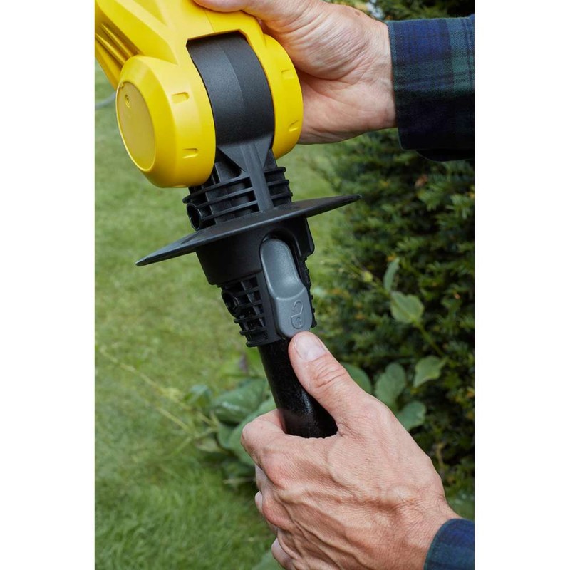 Trimmer pentru gard viu STANLEY FatMax V20 SFMCPH845M1, cap reglabil, lama 45 cm, inaltime maxima 3.4 m, acumulator 18 V, 4.0 Ah, incarcator rapid 2 A