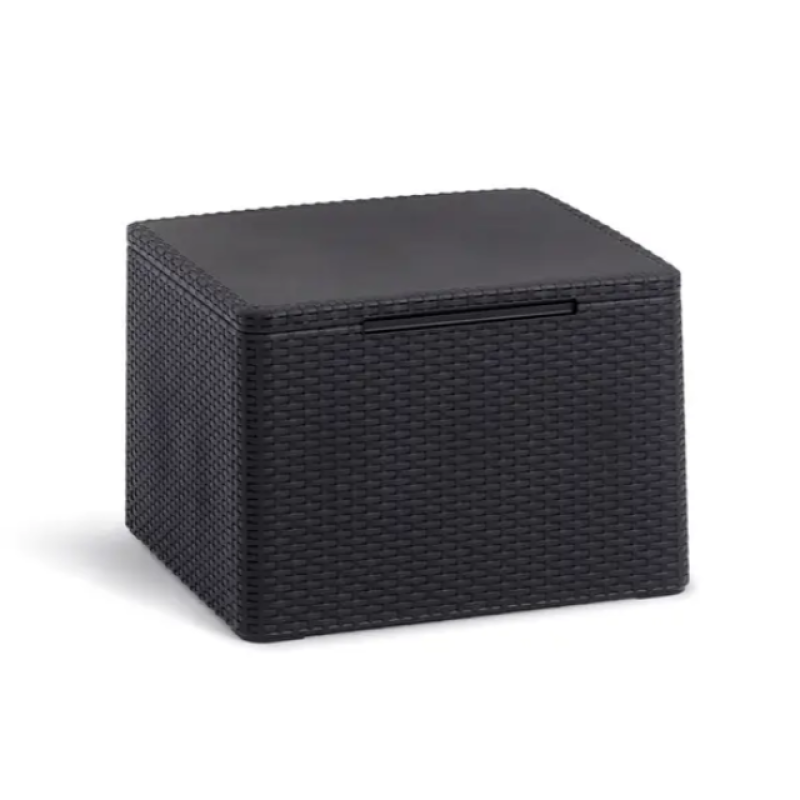 Set mobilier gradina KETER Claire 253084, canapea 2 locuri, 2 fotolii, masa patrata cu spatiu de depozitare, din polipropilena, grafit