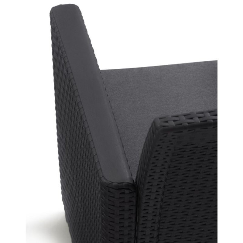 Set mobilier gradina KETER Claire 252643, canapea 2 locuri, 2 fotolii, masa patrata, din polipropilena, grafit