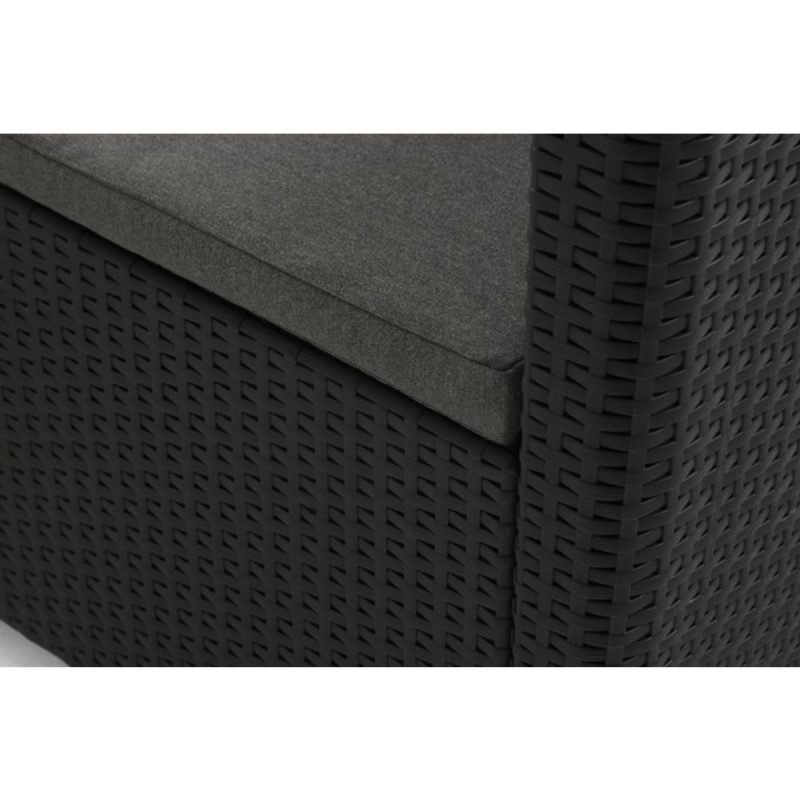 Set mobilier gradina KETER Claire 252643, canapea 2 locuri, 2 fotolii, masa patrata, din polipropilena, grafit