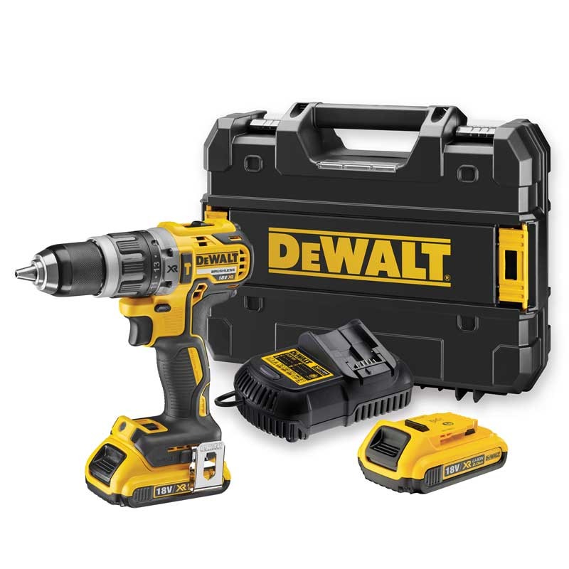 Masina de gaurit si insurubat cu percutie DeWALT DCD796D2, 18 V, 2.0 Ah, 70 Nm, 2 acumulatori, incarcator si valiza