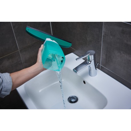 Set aspirator si spalator pentru geamuri LEIFHEIT Dry and Clean 51003, rezervor aspirare 100 ml, lama curatare 28 cm, lungime coada 43 cm