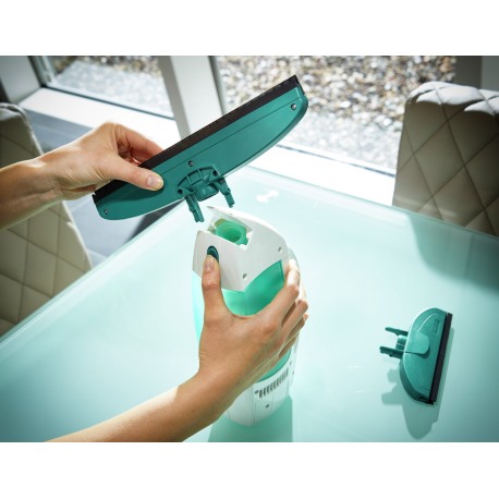 Set aspirator si spalator pentru geamuri LEIFHEIT Dry and Clean 51003, rezervor aspirare 100 ml, lama curatare 28 cm, lungime coada 43 cm