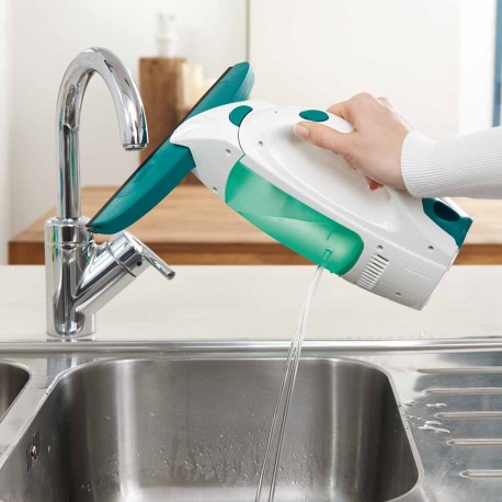 Set aspirator si spalator pentru geamuri LEIFHEIT Dry and Clean 51003, rezervor aspirare 100 ml, lama curatare 28 cm, lungime coada 43 cm