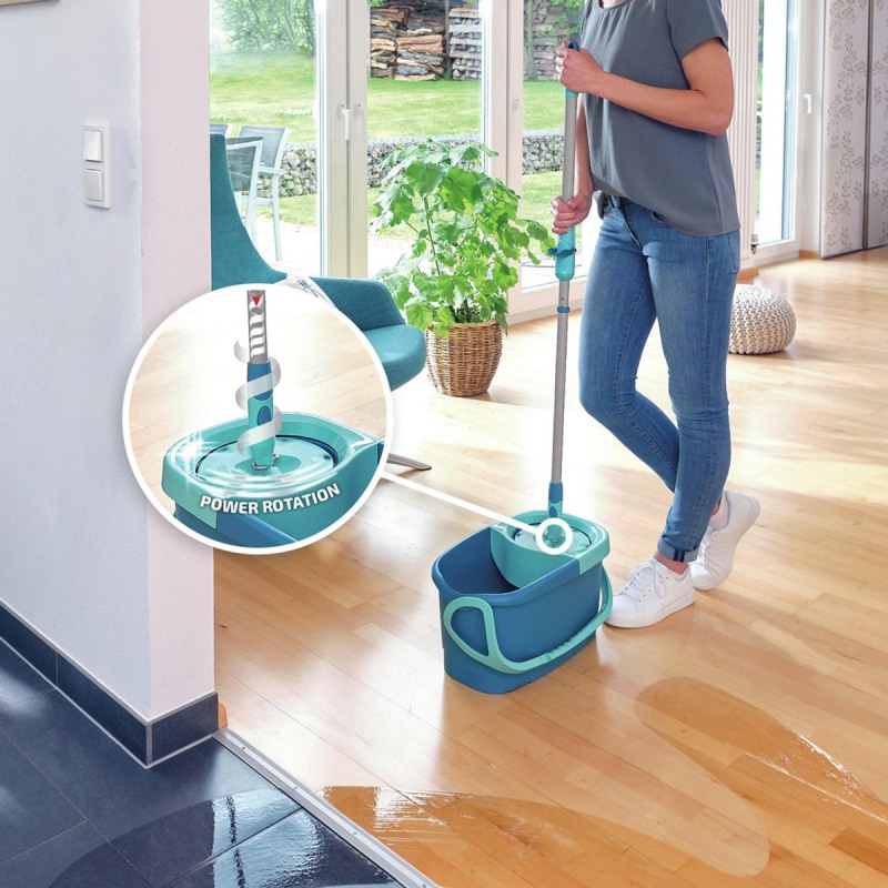 Set curatenie mop rotativ rotund LEIFHEIT Clean Twist Ergo 52101, galeata 12 litri
