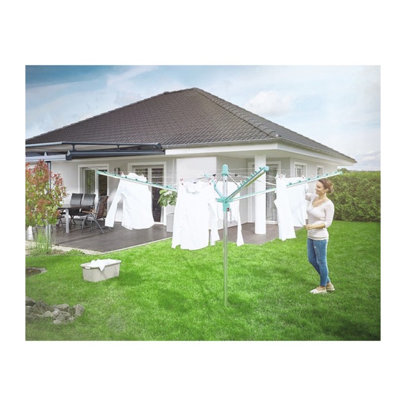 Uscator de rufe LEIFHEIT Linomatic 500 Easy 85286, lungime uscare 50 metri, aluminiu + plastic