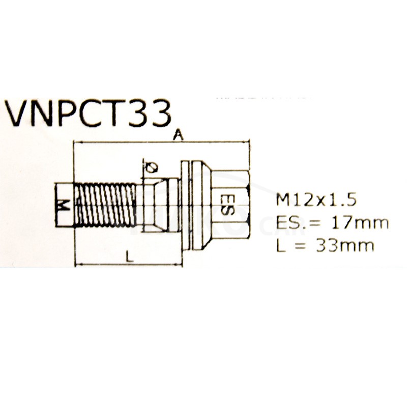 Set suruburi antifurt roti SICUSTAR VNPCT33, M12 x 1.50 x 33, hexagon, cheie 17, otel zincat, pentru Citroen C1, Peugeot 107,108, Toyota Aygo