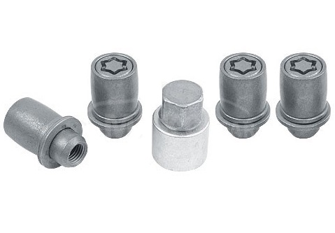 Set piulite antifurt roti SICUSTAR ENSYRL, M12 x 1.50 x 44, hexagon, cheie 17, otel zincat, pentru Toyota Land Cruiser