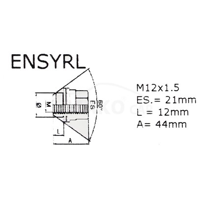 Set piulite antifurt roti SICUSTAR ENSYRL, M12 x 1.50 x 44, hexagon, cheie 17, otel zincat, pentru Toyota Land Cruiser