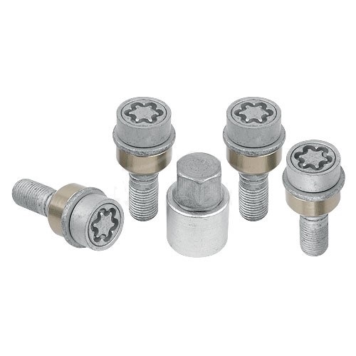 Set suruburi antifurt roti SICUSTAR VN534RAR14, M14 x 1.50 x 34, hexagon, cheie 17, otel zincat, pentru Porsche Macan