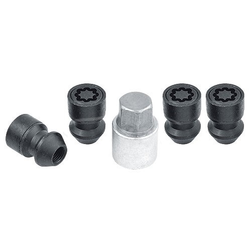 Set piulite antifurt roti SICUSTAR BEN415L, M14 x 1.50 x 34, negre, hexagon, cheie 17, otel zincat