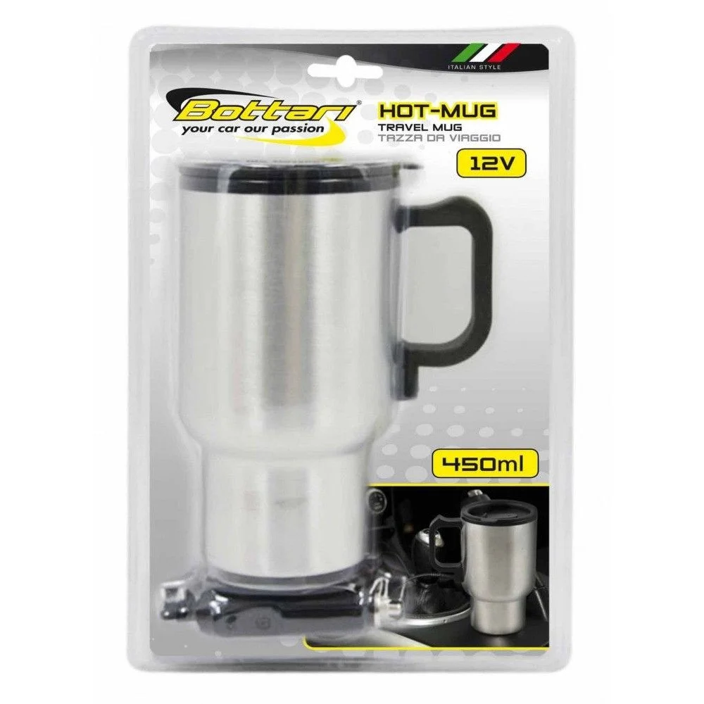 Termos cu fierbator BOTTARI 30305BT, volum 450 ml, alimentare bricheta auto 12V, din otel inoxidabil