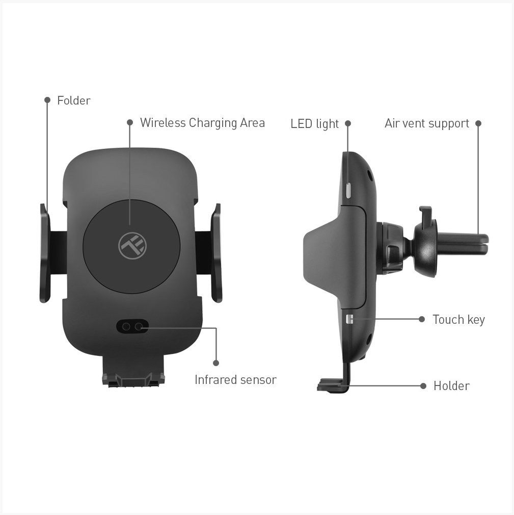 Incarcator Wireless TELLUR TLL151301, cu suport si senzor IR, negru