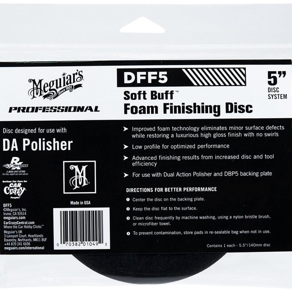 Disc polish cu spuma MEGUIARS Finishing Disc DFF5MG, diametru 125 mm, negru