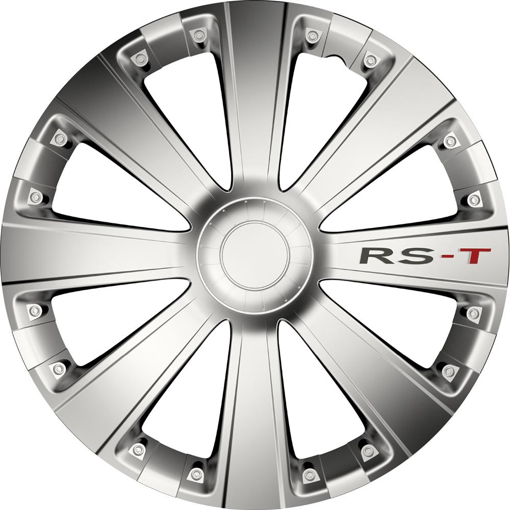 Set 4 capace roti PETEX RS-T RB534115, plastic ABS, 15 inch, argintiu
