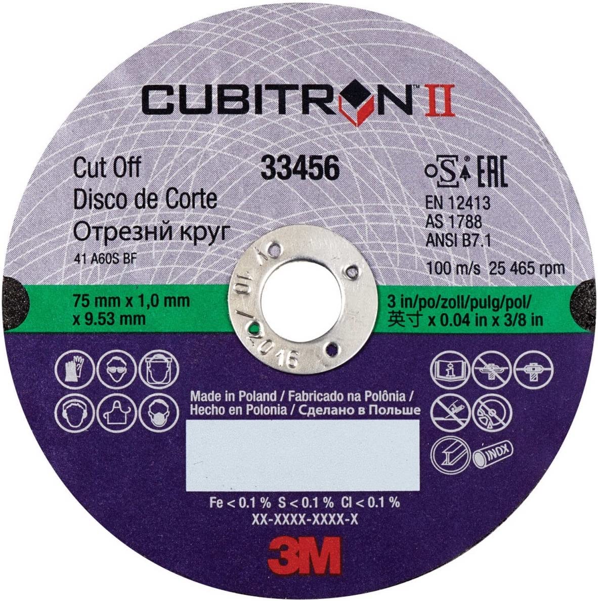Set 5 discuri pentru taiere 3M Cubitron II Cut-Off Wheel 33460, diametru 100 mm, pret pe bucata