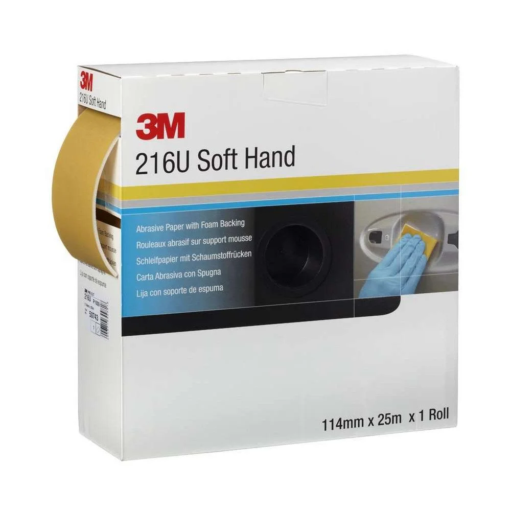 Rola hartie abraziva 3M Soft Hand Abrasive Roll 216U 50333, granulatie P240, 114 mm x 25 metri