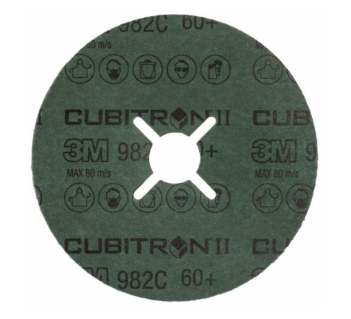 Set 100 discuri abrazive fibrodisc 3M Cubitron II 982C 60440229361, granulatie P60, 125 x 22 mm, maro, pret pe bucata