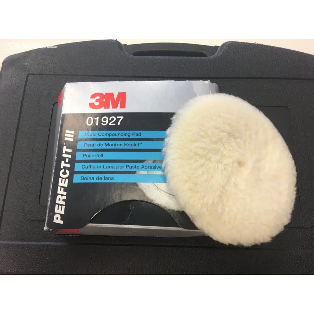Disc polish din blana oaie 3M 01927, diametru 133 mm, prindere sistem velcro
