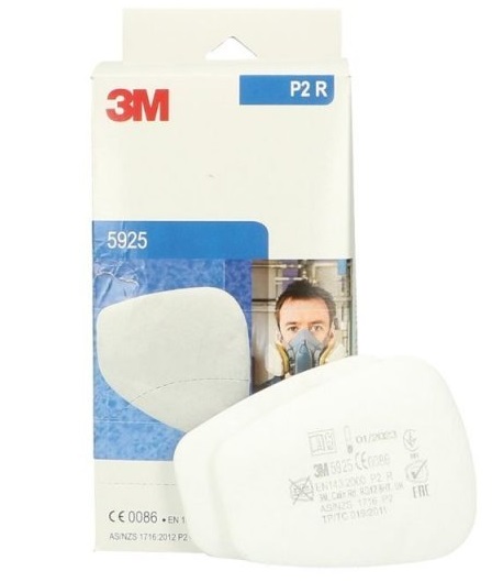 Set 2 pre filtre de particule 3M 05925, pentru masca de vopsitor P2, pret pe bucata
