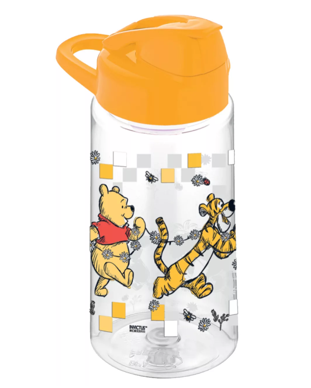 Set 2 piese pentru masa copii DISNEY Winnie the Pooh 838736, sticla de apa 500 ml, cutie de sandwich cu 3 compartimente, volum 1 litru, galben