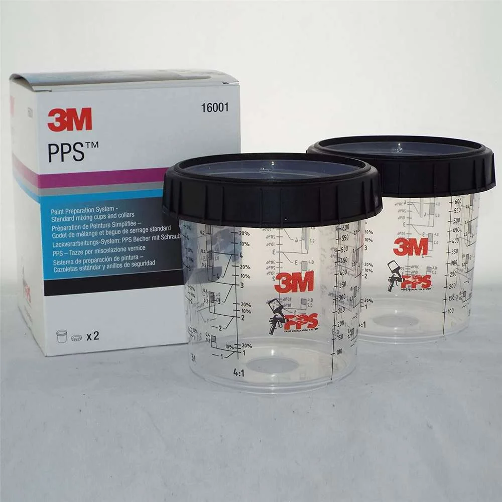 Set 2 pahare gradate pentru mixare cu manson 3M PPS 16001, volum 650 ml, din plastic