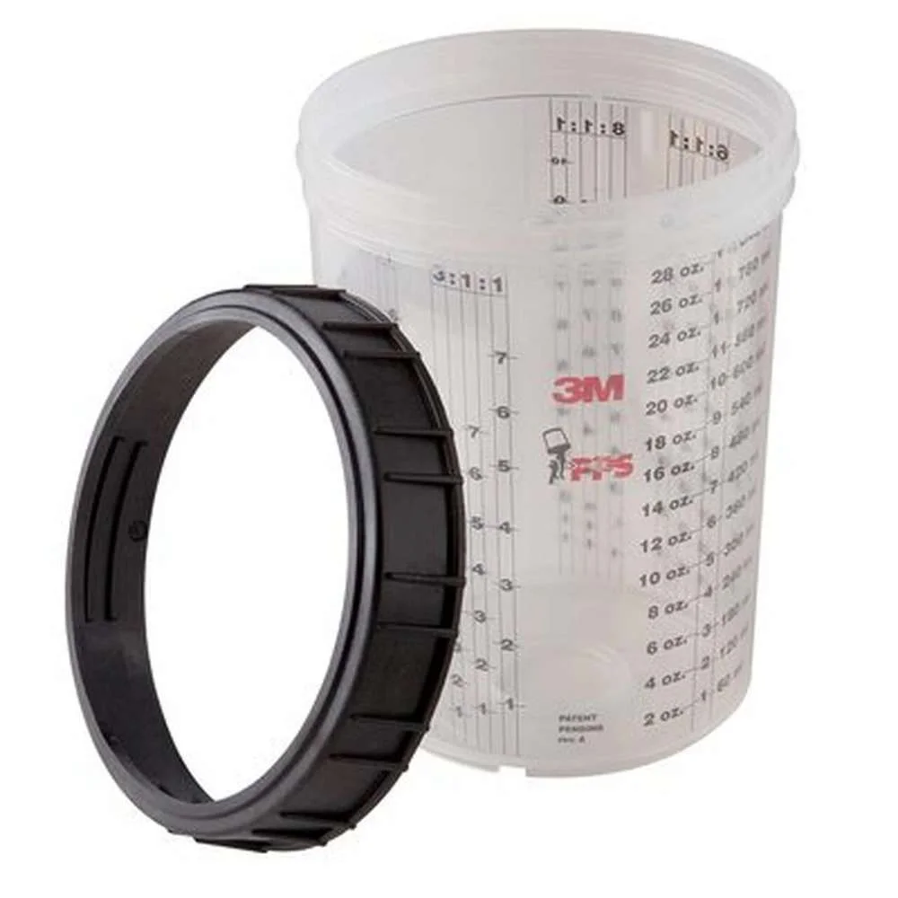 Pahar gradat pentru mixare cu manson 3M PPS 16023, volum 850 ml, din plastic