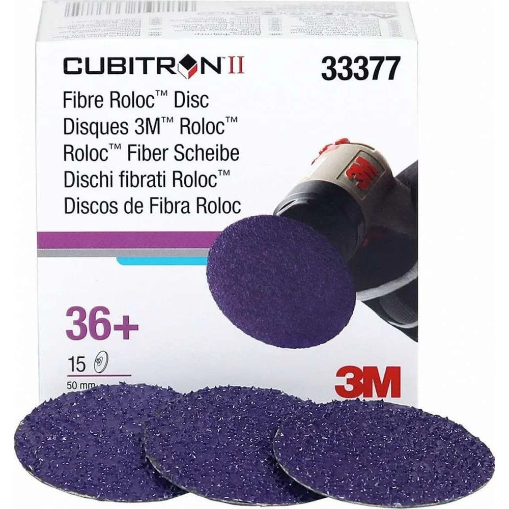 Set 15 discuri abrazive 3M Cubitron II Roloc 33377, granulatie P36, 50 mm