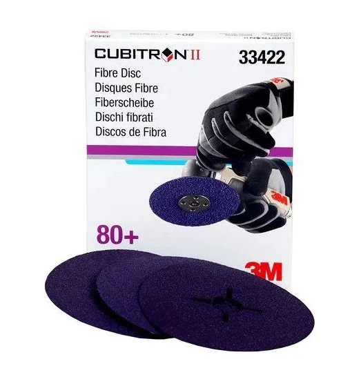 Set 5 discuri abrazive 3M Cubitron II Abrasive Fibre 786C 33422, granulatie P80, 125 x 22 mm