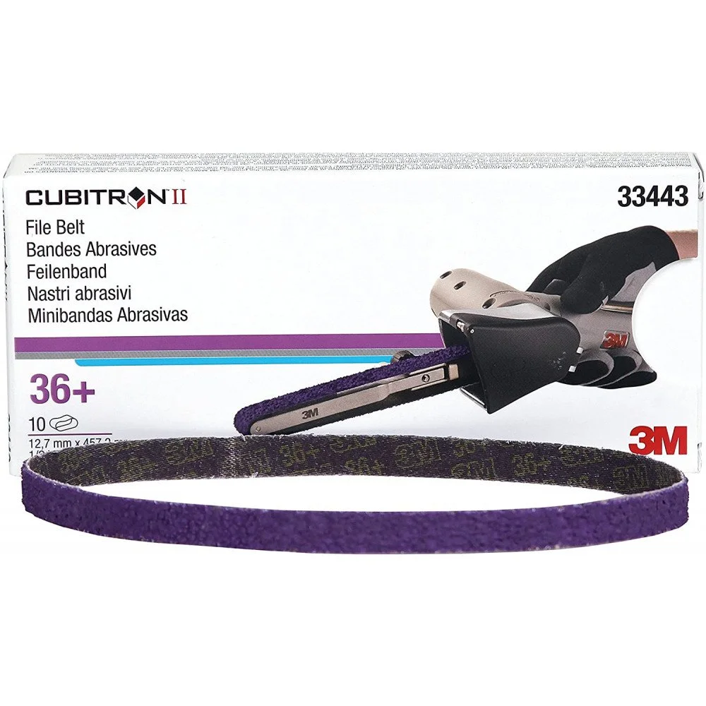 Set 10 benzi abrazive 3M Cubitron II File Belt 33443, granulatie P36, 457 x 12.7 mm