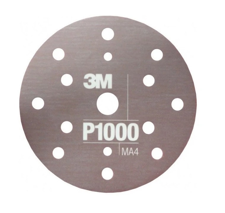 Set 25 discuri abrazive flexibile 3M Hookit 34421, granulatie P1000, 15 gauri, 152 mm, pret pe bucata