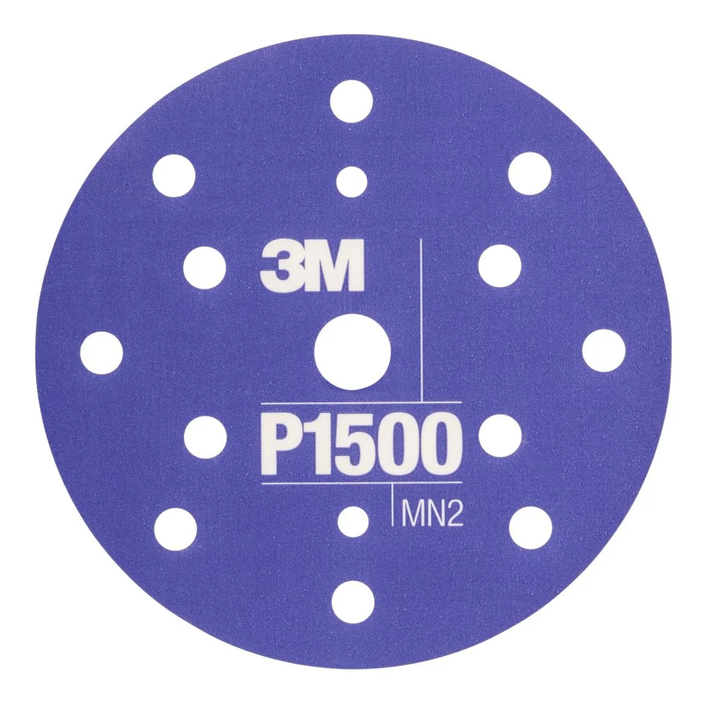 Set 25 discuri abrazive flexibile 3M Hookit 34423, granulatie P1500, 15 gauri, 152 mm, pret pe bucata