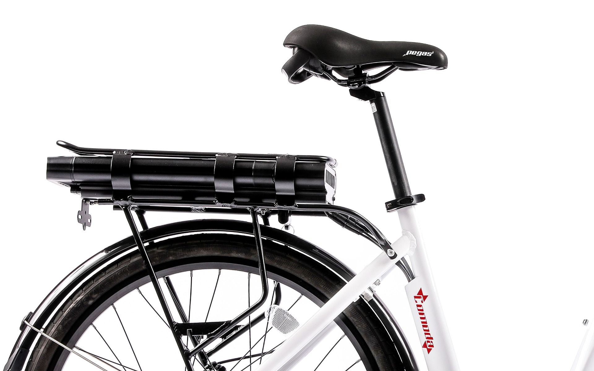 Bicicleta electrica PEGAS Comoda Dinamic, viteza maxima 25 km/h, autonomie pana la 60 km, unisex, alb perlat