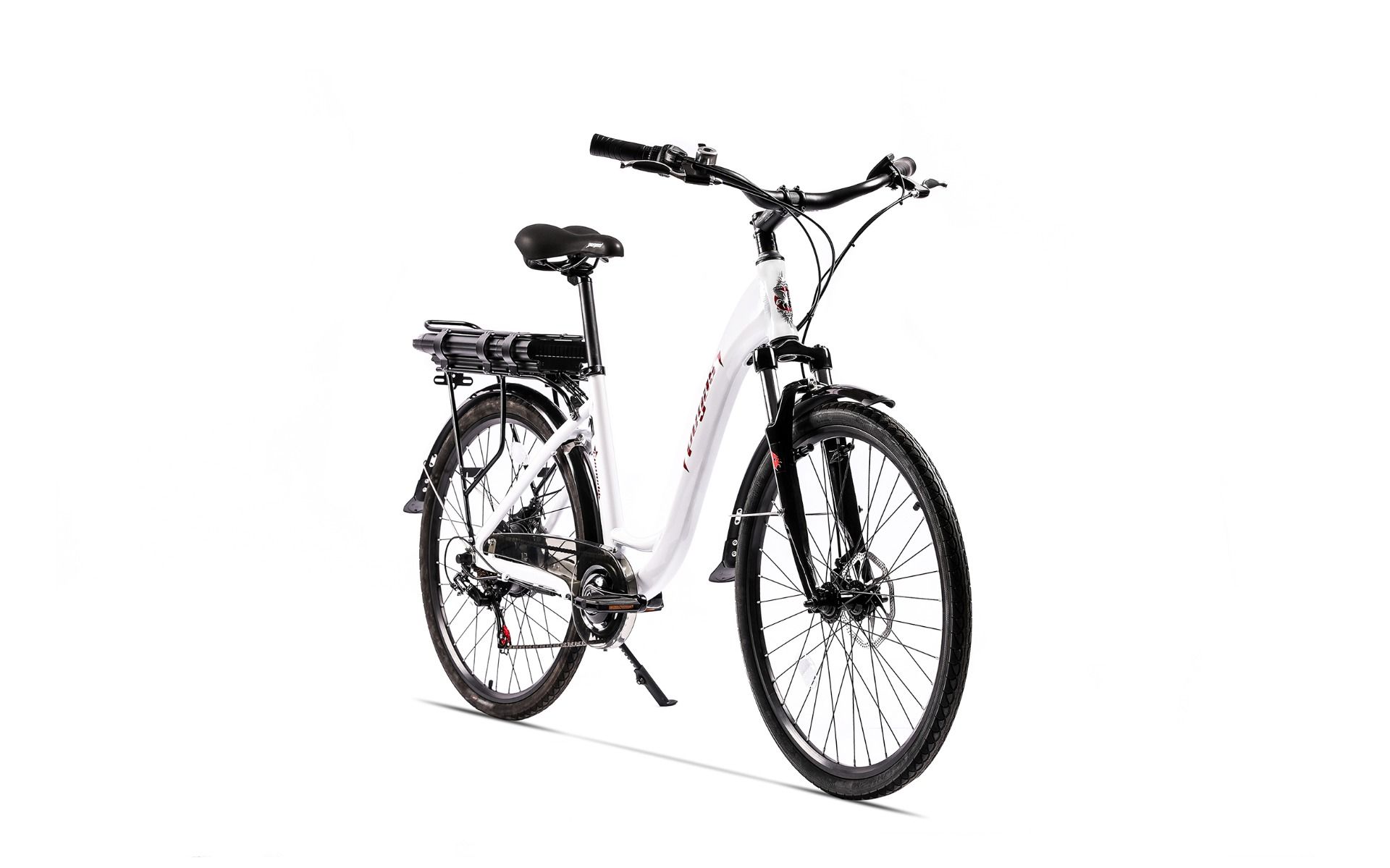 Bicicleta electrica PEGAS Comoda Dinamic, viteza maxima 25 km/h, autonomie pana la 60 km, unisex, alb perlat