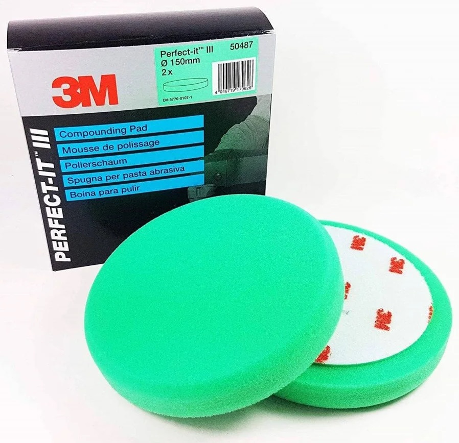 Burete pentru polish abraziv 3M Perfect-it III Compounding Pad 50487, 150 mm, verde
