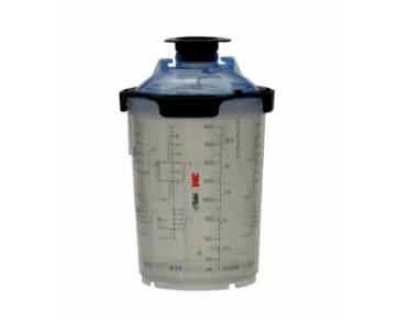 Set 50 pahare de vopsea cu capace 3M PPS 2.0 STD 26312, 400 ml, cana mixare, filtru 125 microni, cu 32 dopuri