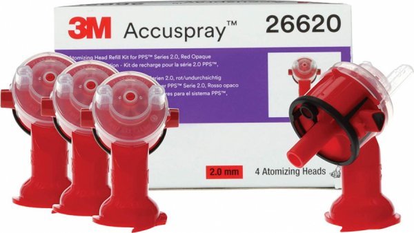 Set 4 duze pentru pistol de vopsit 3M Accuspray 26620, 2.0 mm, rosu, pentru pistoalele de vopsit PPS Series 2.0
