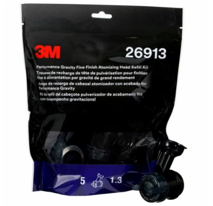 Set 5 duze gravitationale pentru pistol de vopsit 3M Performance Gravity Fine Finish 26913, 1.3 mm, verde, pentru pistoalele de vopsit 3M Performance