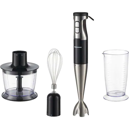 Blender vertical HEINNER HB-1000XBK, 1000 W, viteza variabila, tocator, tel, cana de mixat, negru/inox